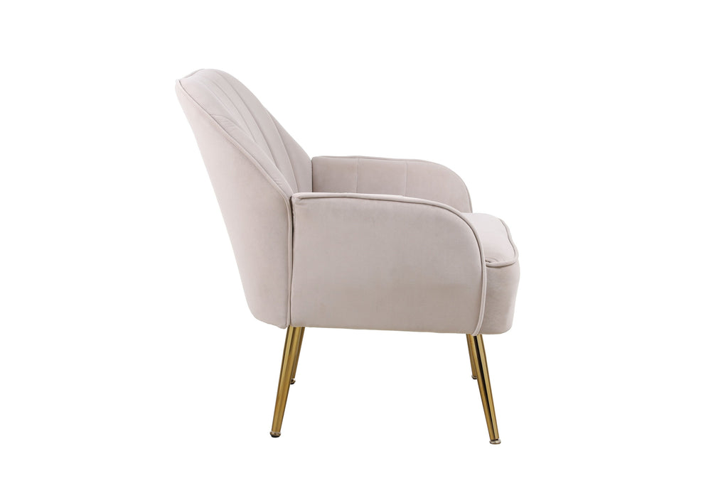 Modern Mid Century Chair velvet  Sherpa Armchair for Living Room Bedroom Office Easy Assemble(BEIGE)