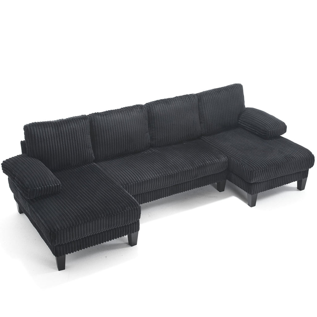 [VIDEO provided][New]U-Shaped Couch with Oversized Seat,4-Seat Sofa  with Double Chaise,Comfortable and spacious indoor furniture for Living Room,Apartment