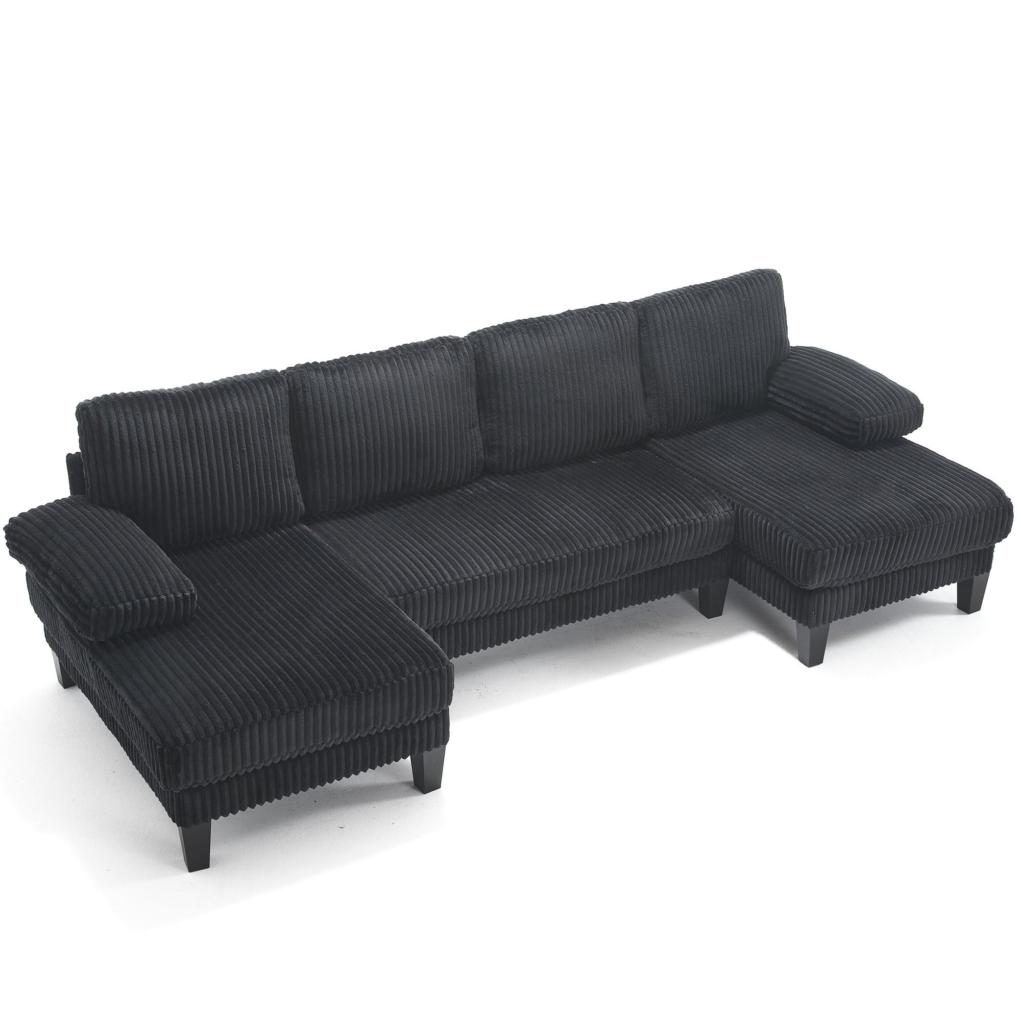 [VIDEO provided][New]U-Shaped Couch with Oversized Seat,4-Seat Sofa  with Double Chaise,Comfortable and spacious indoor furniture for Living Room,Apartment