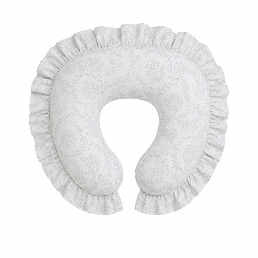 Sage Green Chinoiserie Ruffle Nursing Pillow Cover