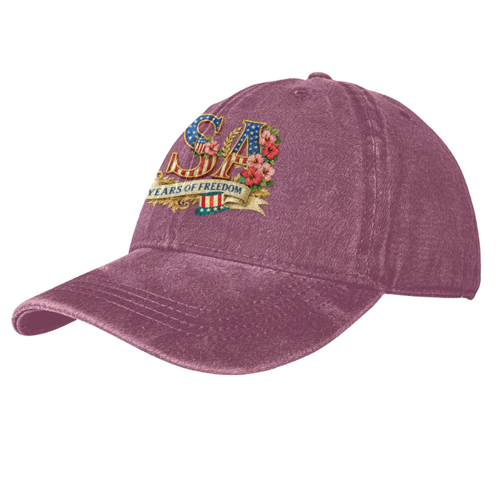 Patriotic USA 250 Years of Freedom Vintage Washed Baseball Cap | Ships from USA