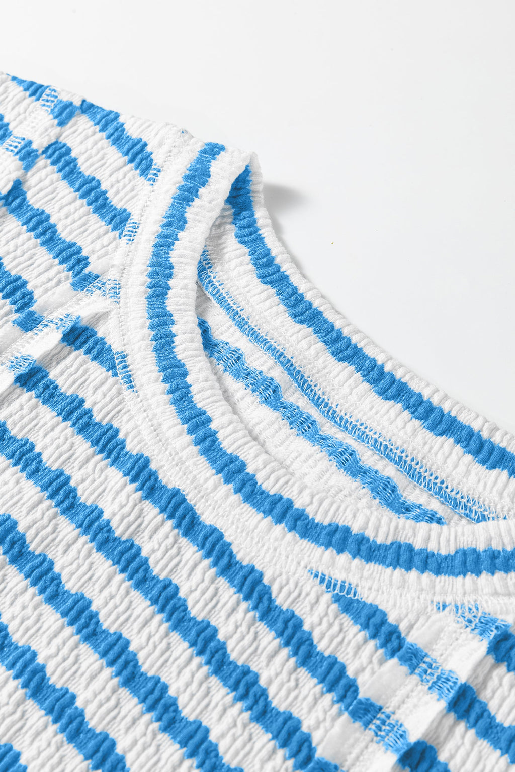 Stripe Textured Patchwork Short Sleeve T-Shirt