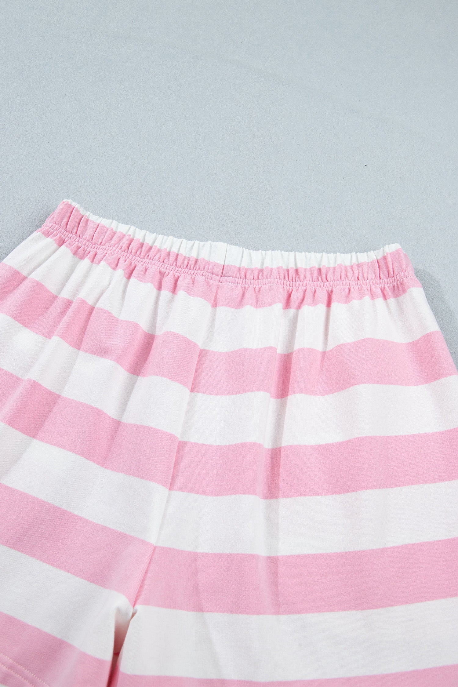 Stripe Patchwork Quarter Zip Pullover & Shorts Set