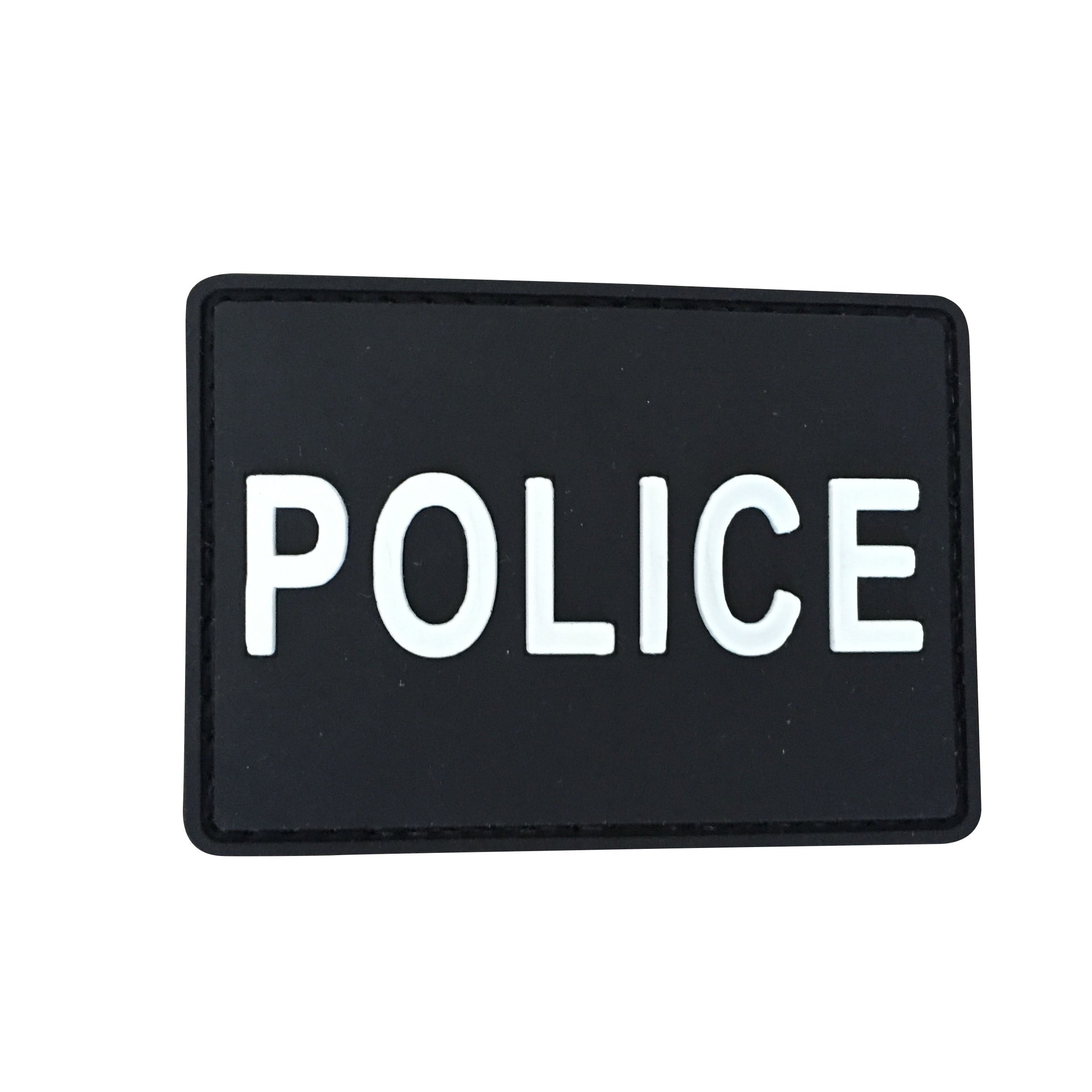 Police PVC Patch Black and White