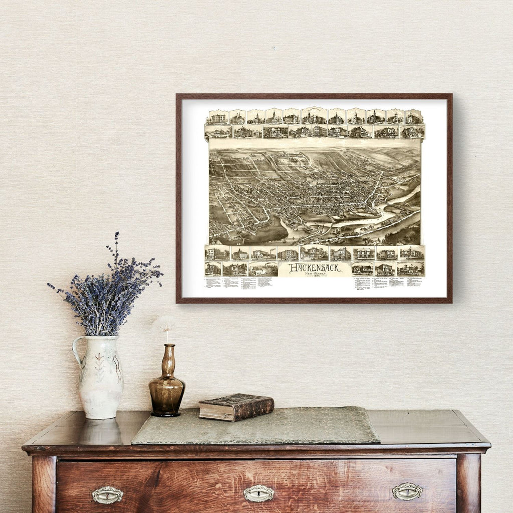 Vintage Map of Hackensack, New Jersey 1896