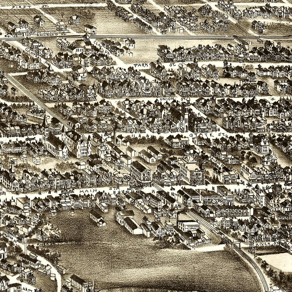 Vintage Map of Hackensack, New Jersey 1896
