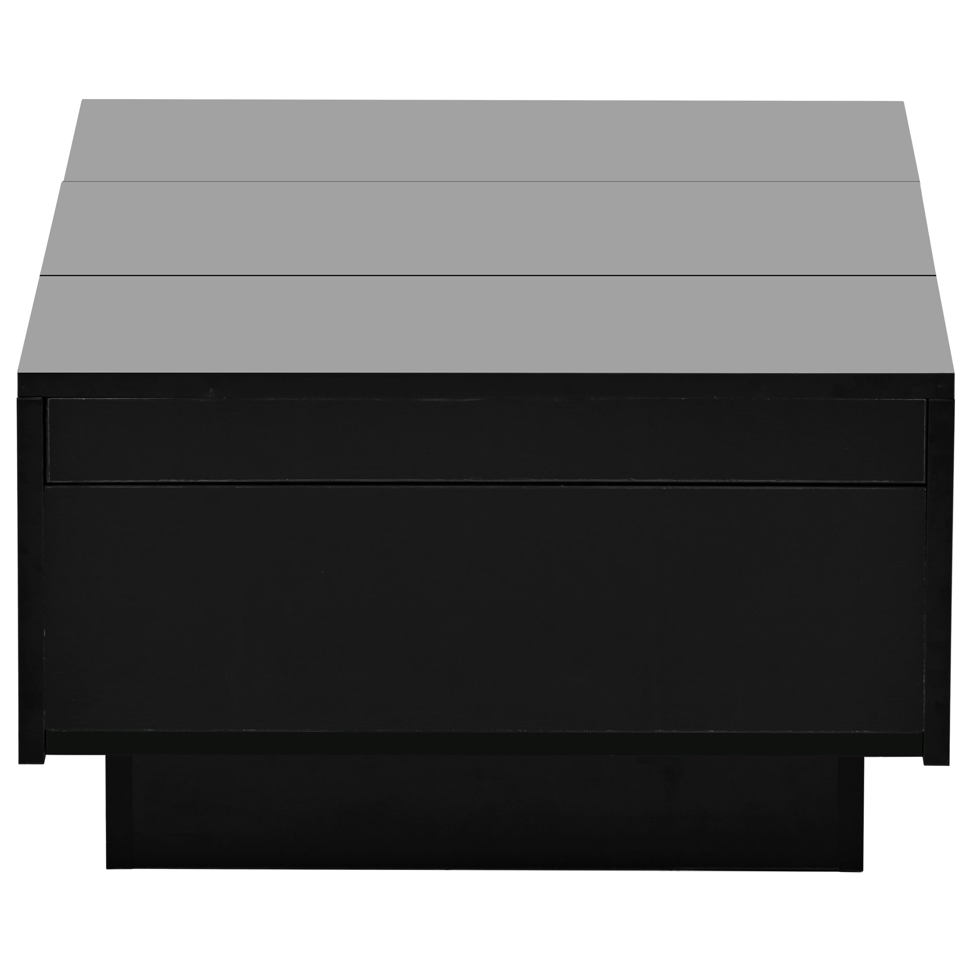 [VIDEO provided] ON-TREND Coffee Table with 2 large Hidden Storage Compartment, Extendable Cocktail Table with 2 Drawers, High-gloss Center Table with Sliding Top for Living Room, 39.3'x21.6', Black