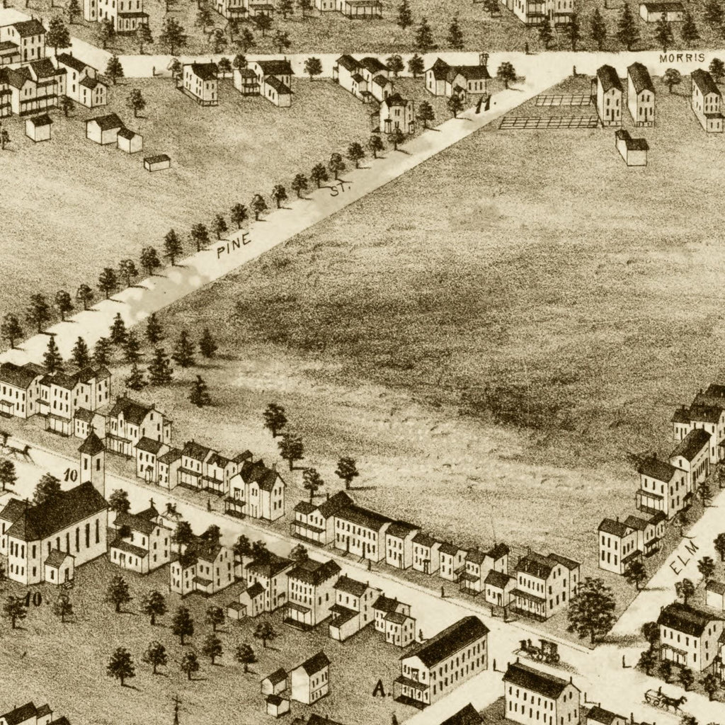 Vintage Map of Morristown, New Jersey 1876
