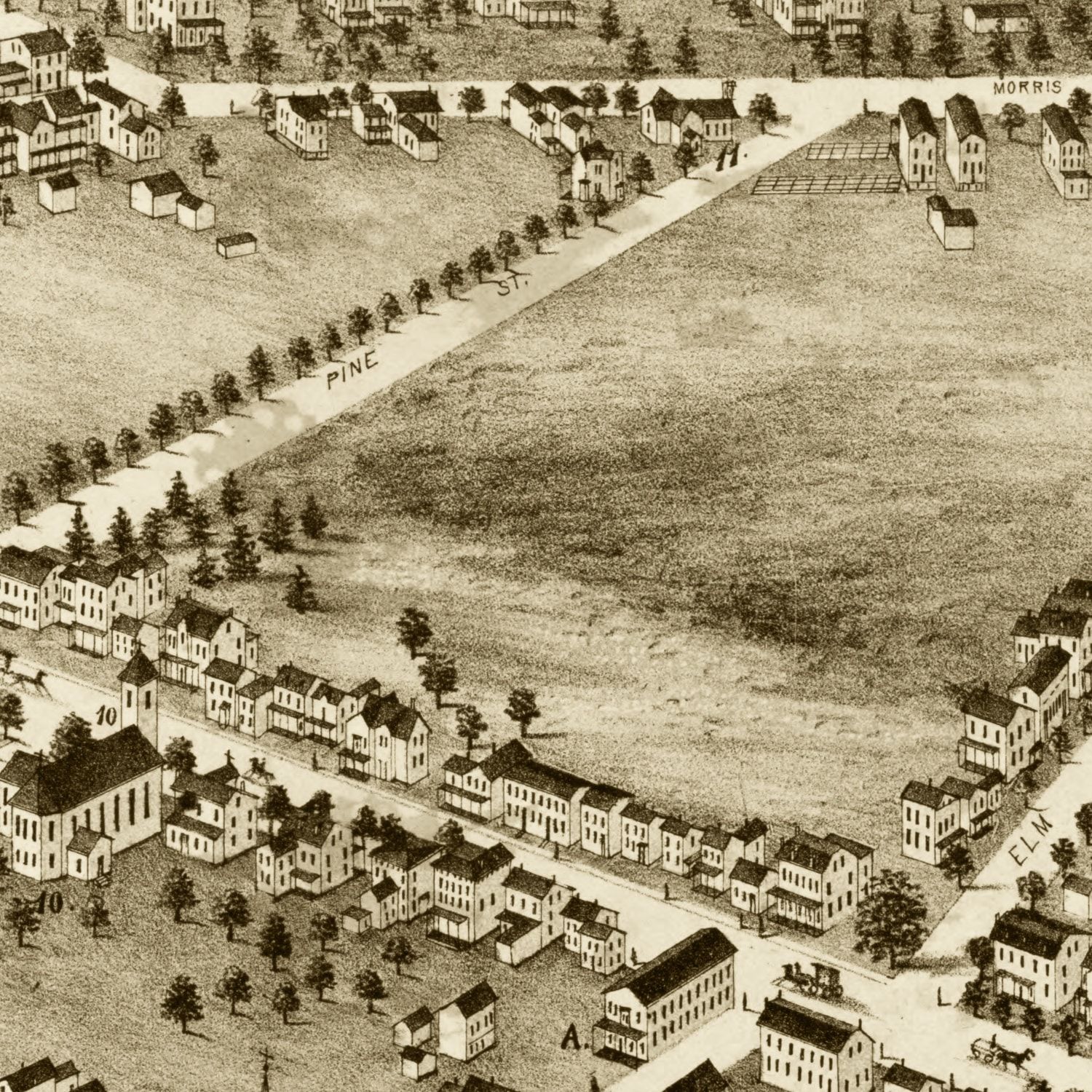 Vintage Map of Morristown, New Jersey 1876