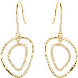 14K Yellow Gold 3/8 CTW Natural Diamond Earrings