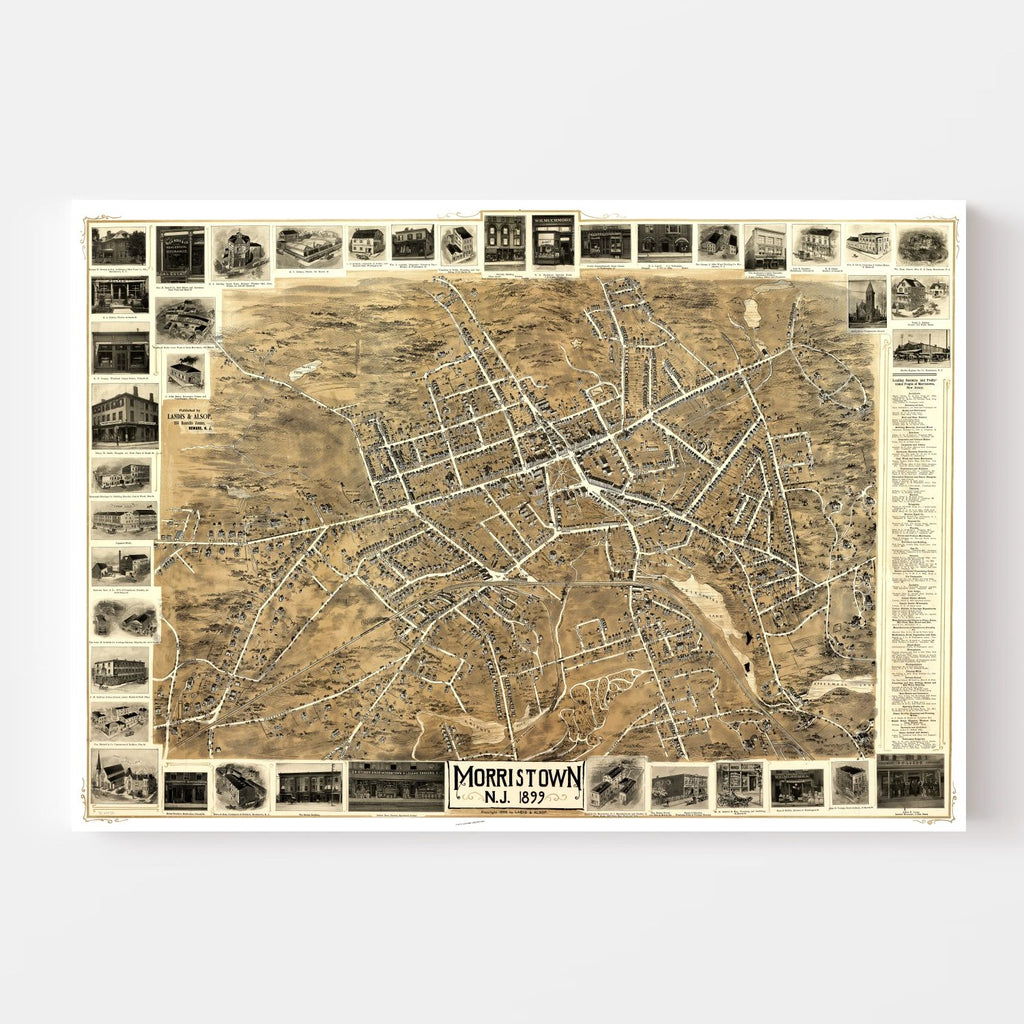 Vintage Map of Morristown, New Jersey 1899