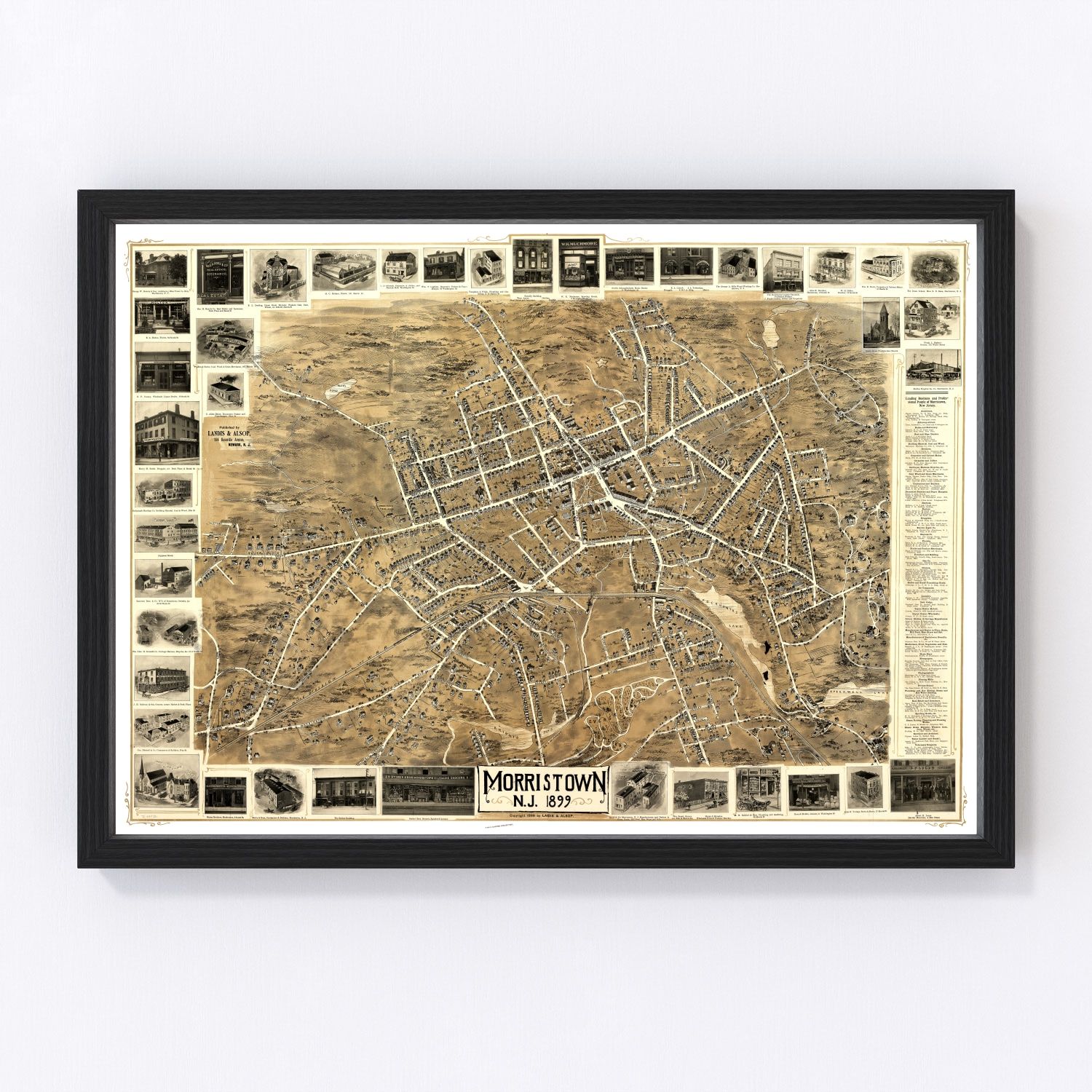 Vintage Map of Morristown, New Jersey 1899