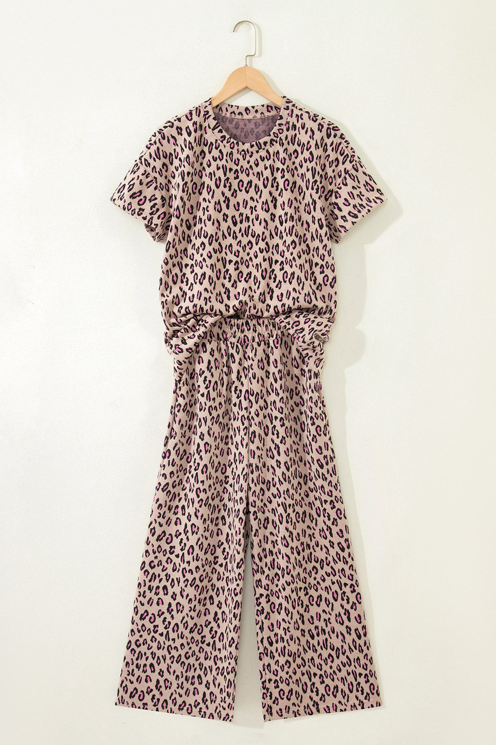 Leopard Short Sleeve Tee & Pants Set