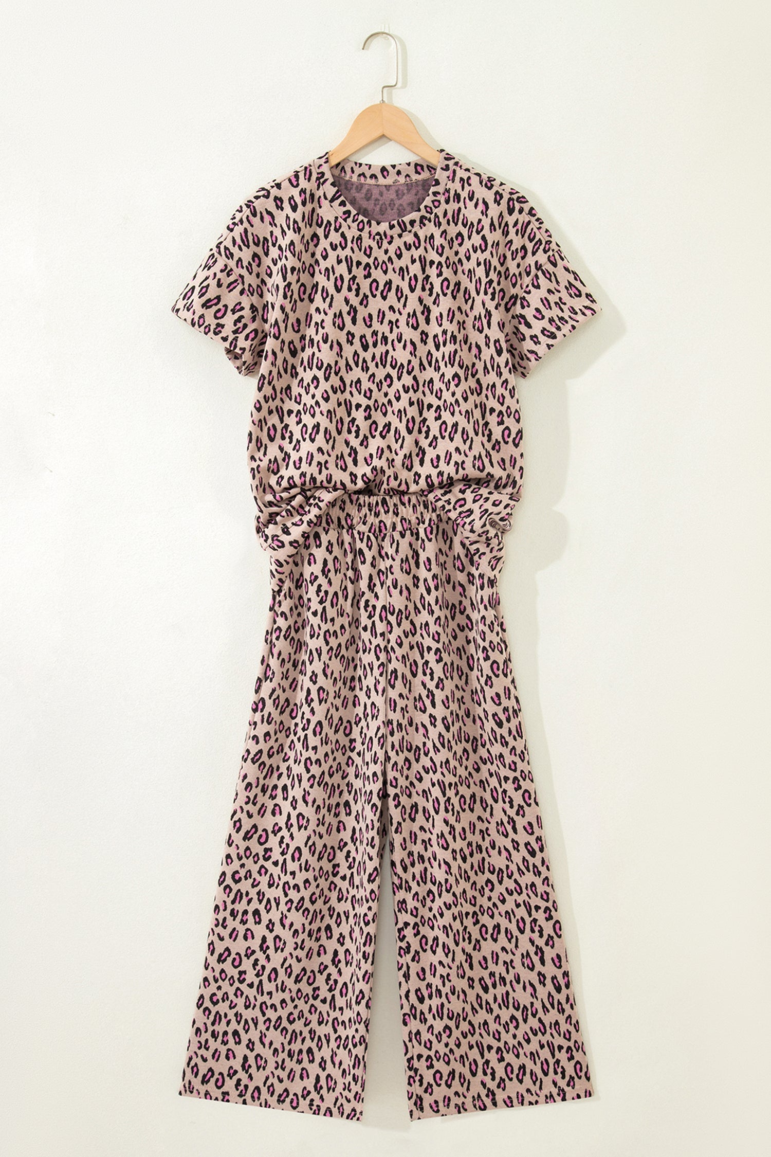 Leopard Short Sleeve Tee & Pants Set