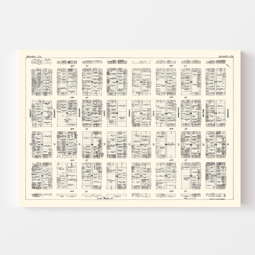 Vintage Map of Denver, CO Business Section 1929