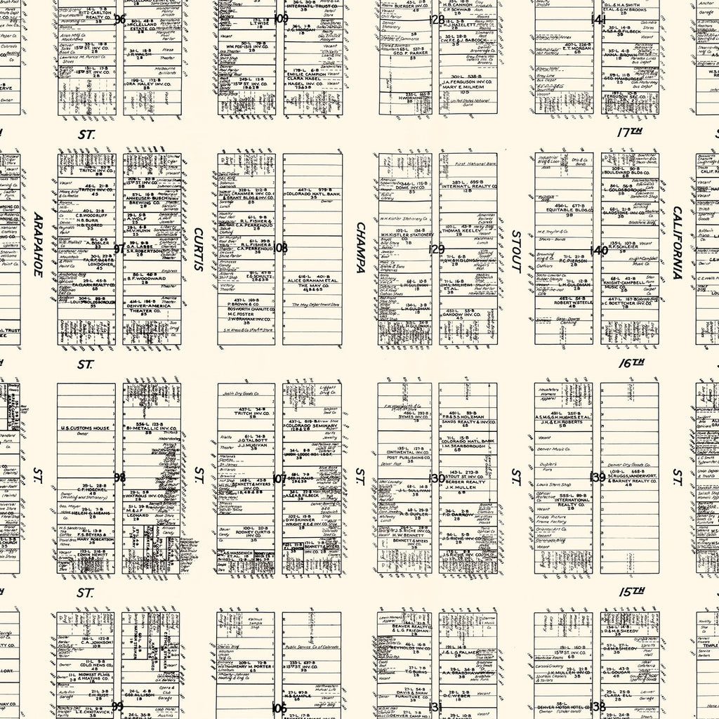 Vintage Map of Denver, CO Business Section 1929