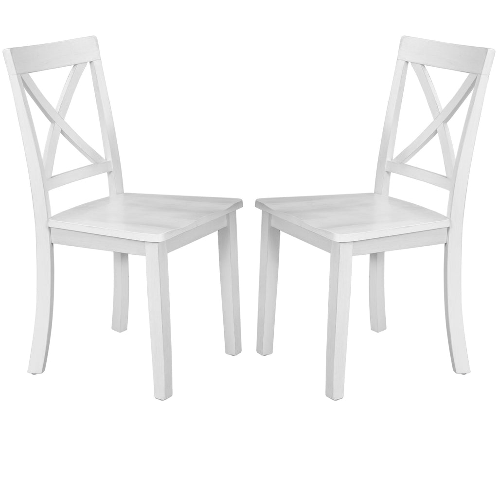 Orisfur. 5 Pieces Dining Table and Chairs Set for 4 Persons, Kitchen Room Solid Wood Table with 4 Chairs