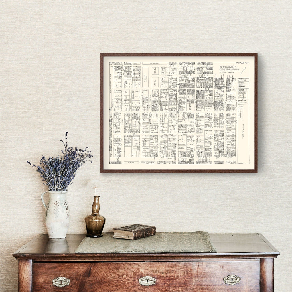 Vintage Map of Nashville, TN Business Section 1929