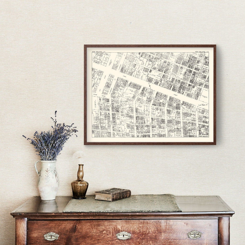 Vintage Map of New Orleans, LA Business Section 1929