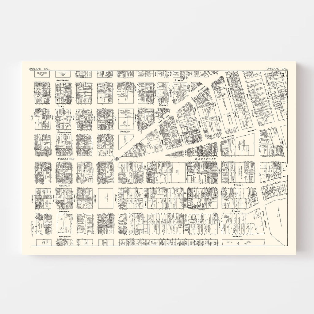 Vintage Map of Oakland, CA Business Section 1929
