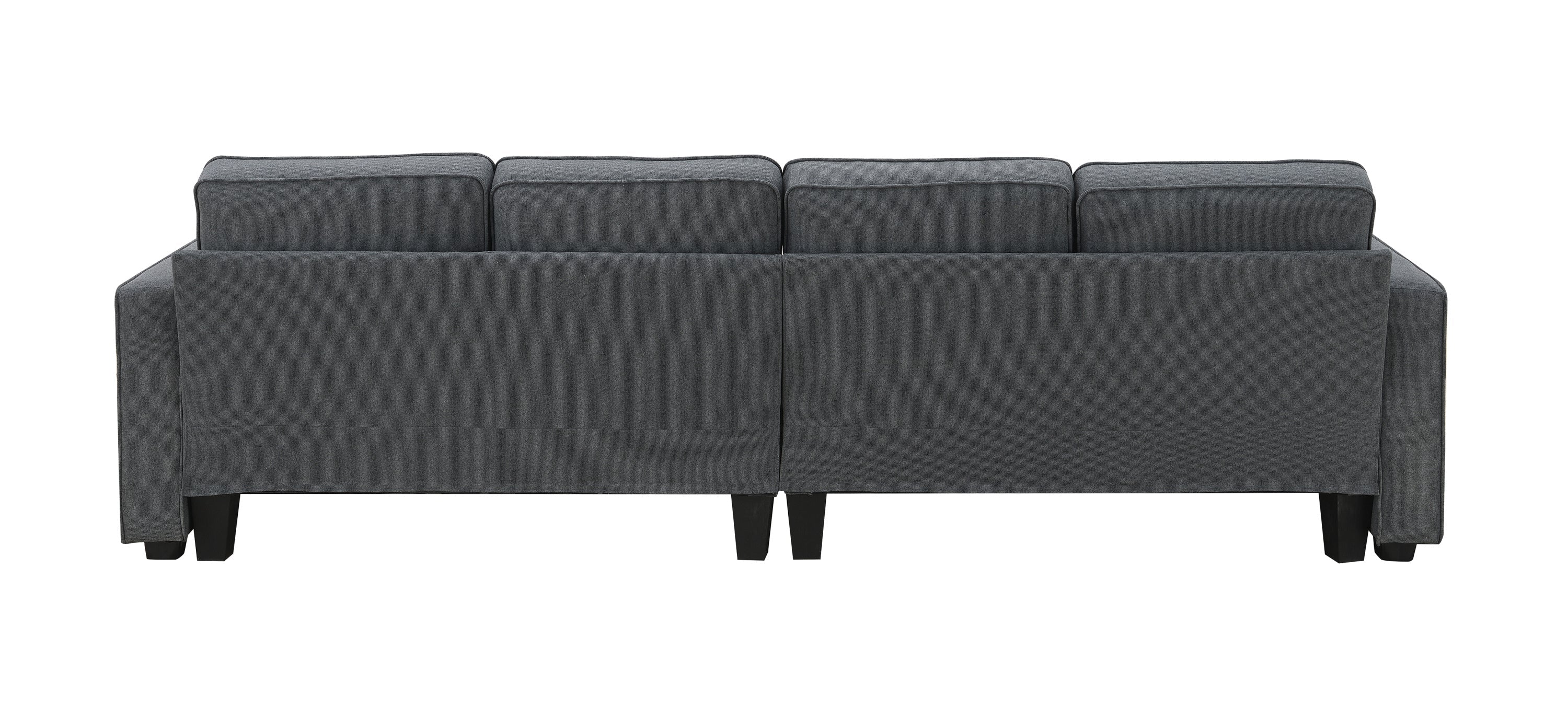 [VIDEO provided] [New] 104' 4-Seater Modern Linen Fabric Sofa with Armrest Pockets and 4 Pillows,Minimalist Style Couch for Living Room, Apartment, Office,3 Colors