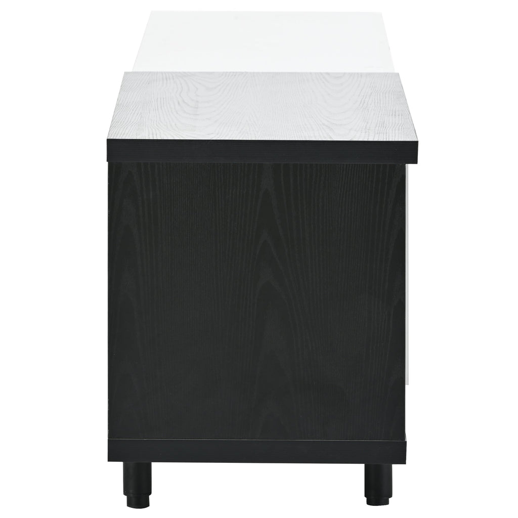 U-Can  70.1''-100'' Modern Stylish ExtendableTV Stand  TV Cabinet for 80+inch TV, Black+White (Old SKU: WF299723AAK)