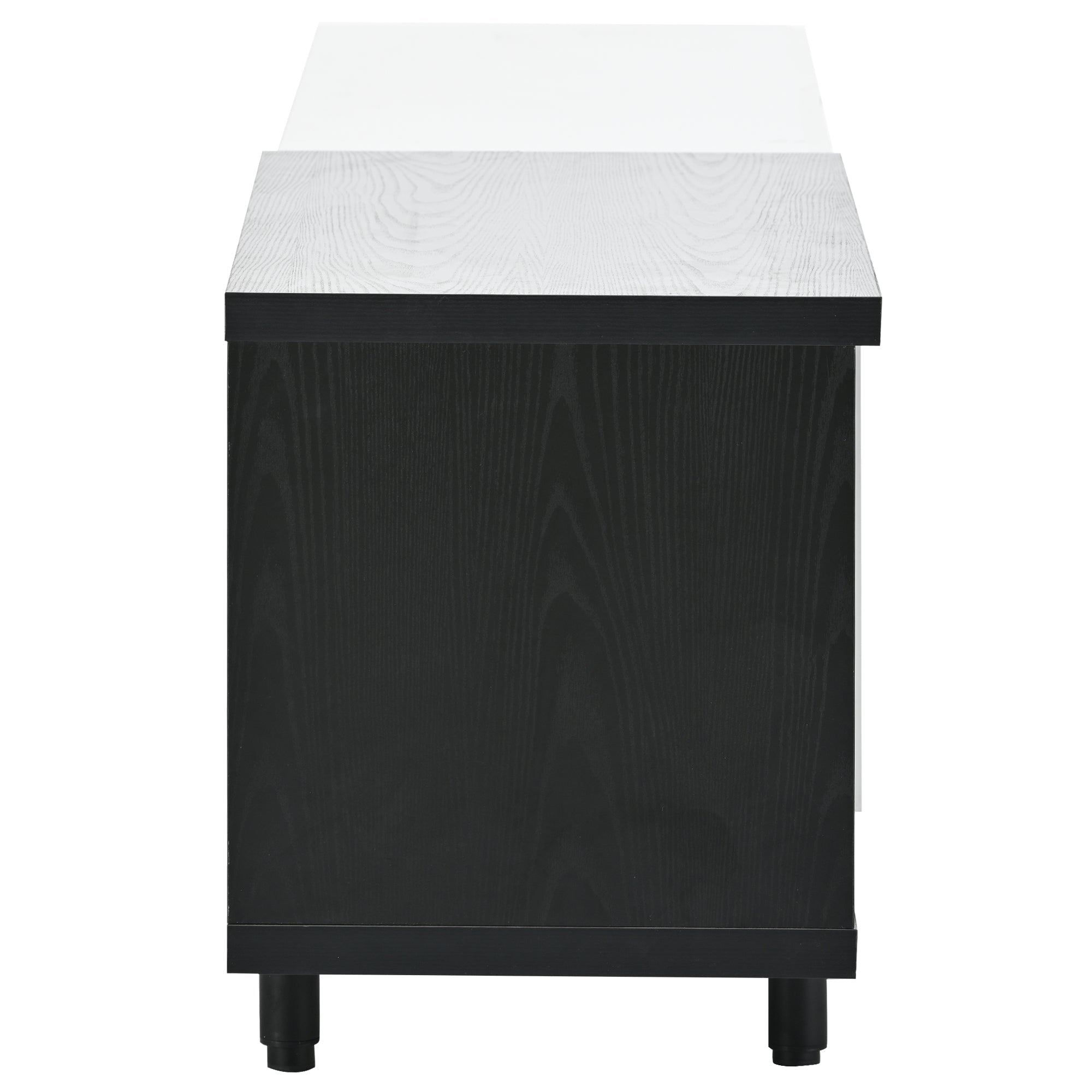 U-Can  70.1''-100'' Modern Stylish ExtendableTV Stand  TV Cabinet for 80+inch TV, Black+White (Old SKU: WF299723AAK)