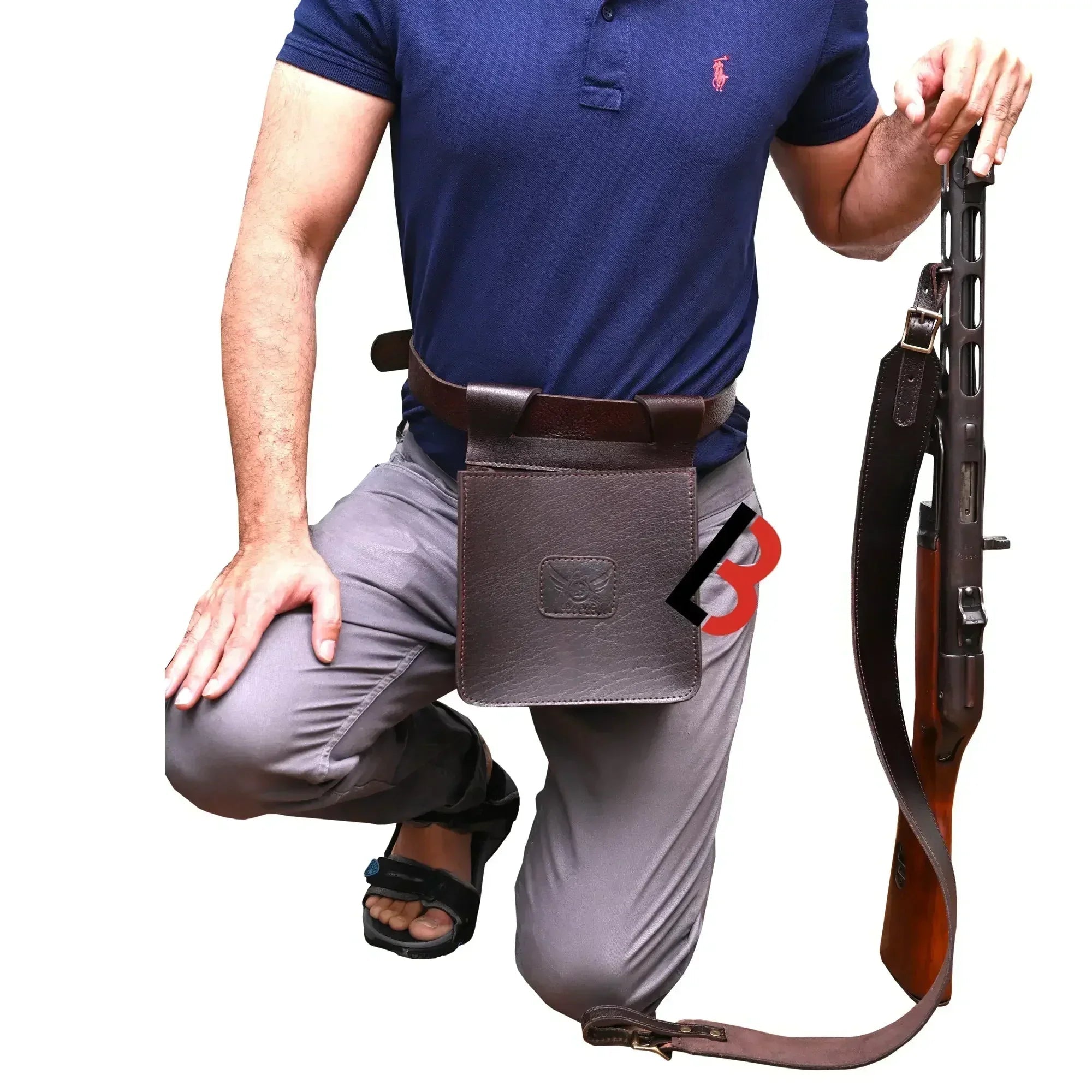 Cowhide Leather Trap Shooting Waist Bag Ammo Shot Gun Storage Shell Pouch Holder Cartridge Pouch 50+