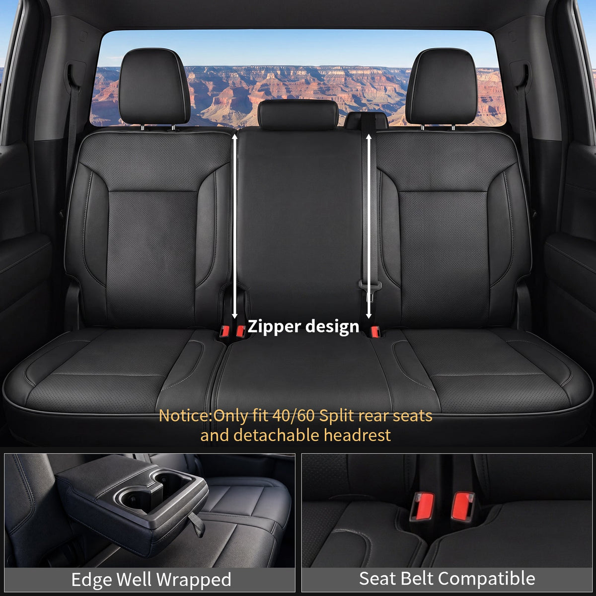 Umbrauto Custom Seat Covers for Silverado and GMC Sierra,Waterproof Nappa Leather Seatcovers for Chevy Silverado/GMC Sierra 2007-2013 & 2019-2026 1500, 2020-2026 2500HD 3500HD Crew/Double/Extended Cab