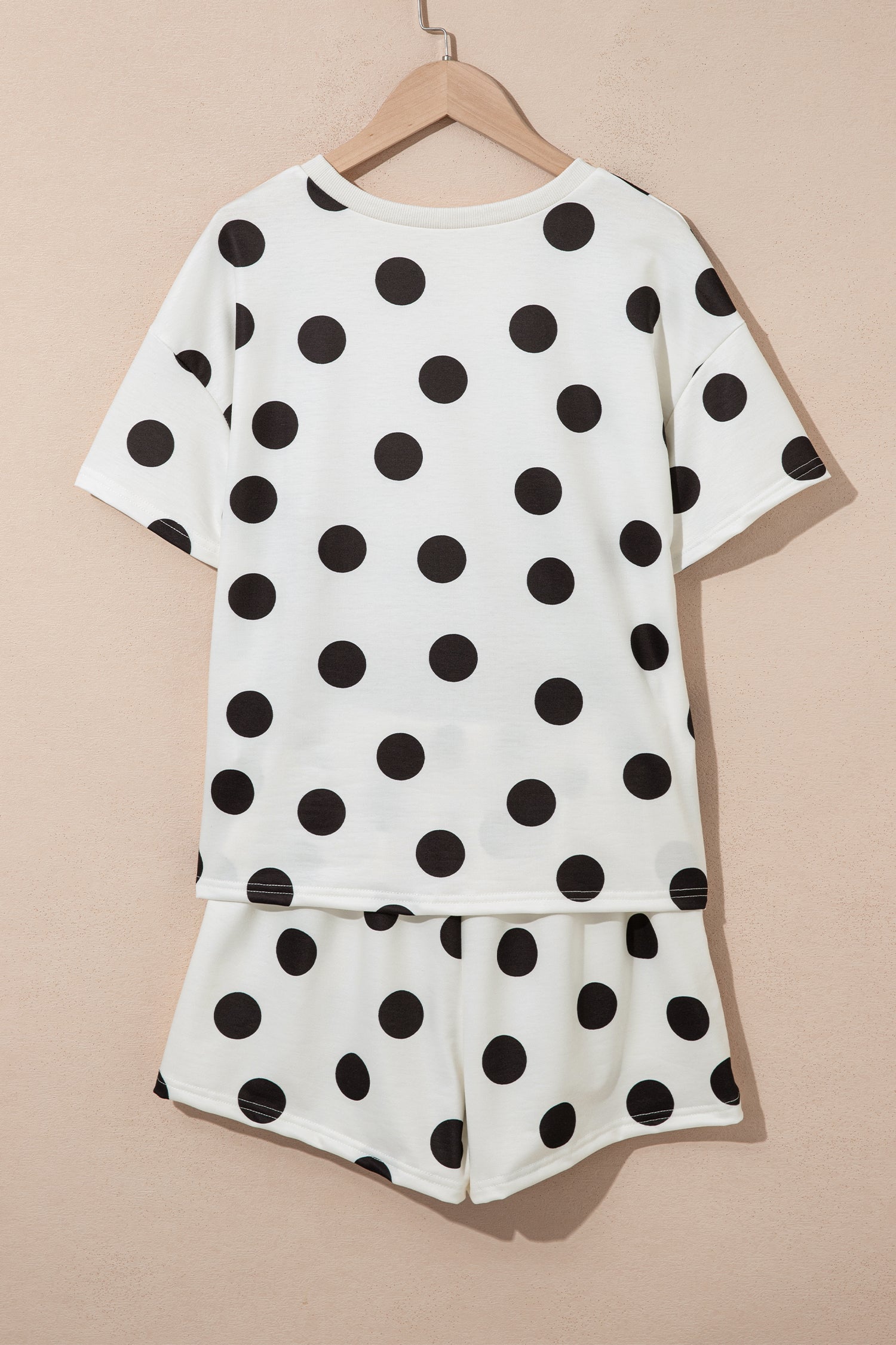 Polka Dot Short Sleeve Tee & Drawstring Shorts Set