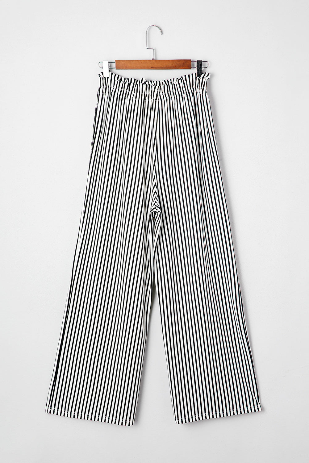 Stripe Tied High Waist Straight Leg Pants
