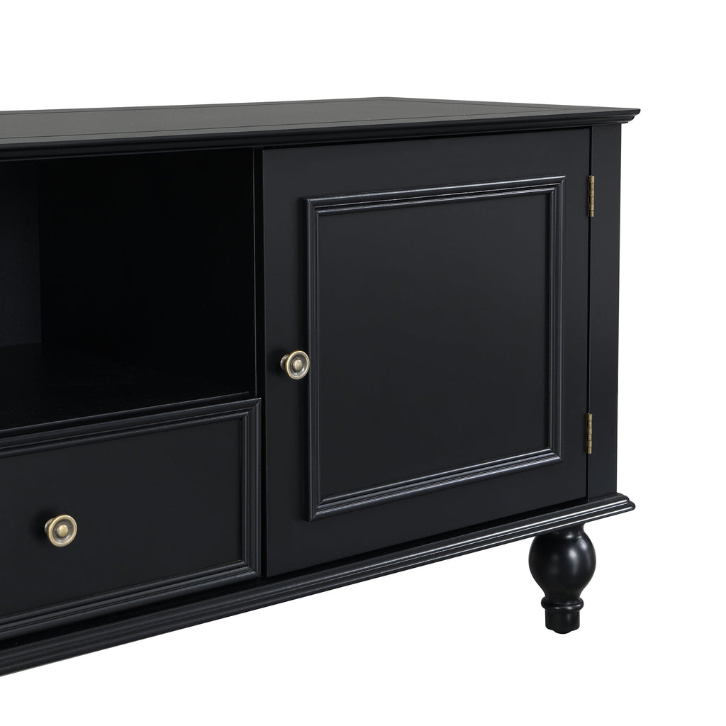 U-Can 70.9'' Modern TV Stand for TVs up to 80 Inches, Entertainment Center with Open Compartment, TV Storage Cabinet with 2 Drawers, 2 Cabinets and 5 Solid Legs for Living room