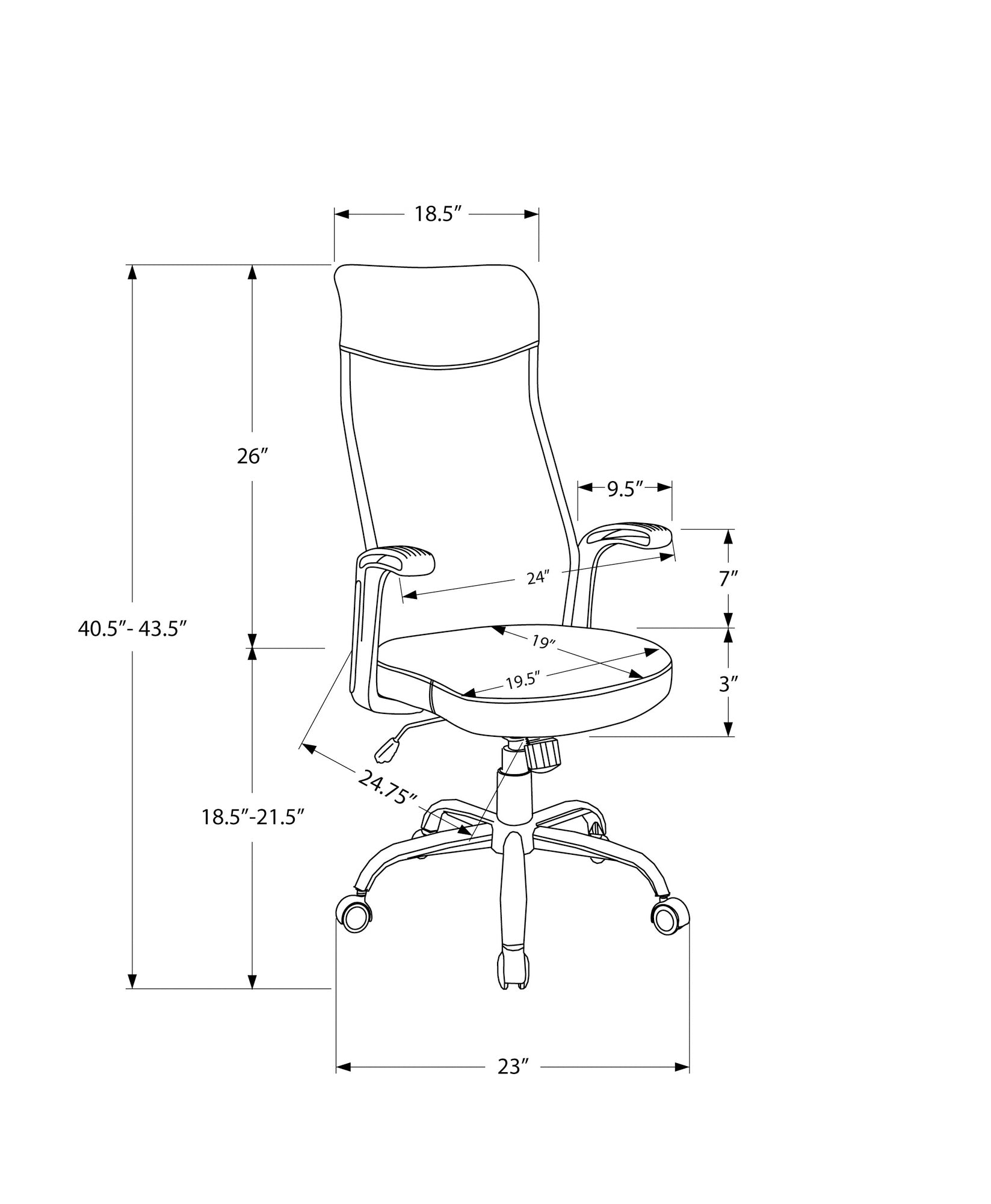 Office Chair, Adjustable Height, Swivel, Ergonomic, Armrests, Computer Desk, Work, Grey Mesh, White Metal, Contemporary, Modern