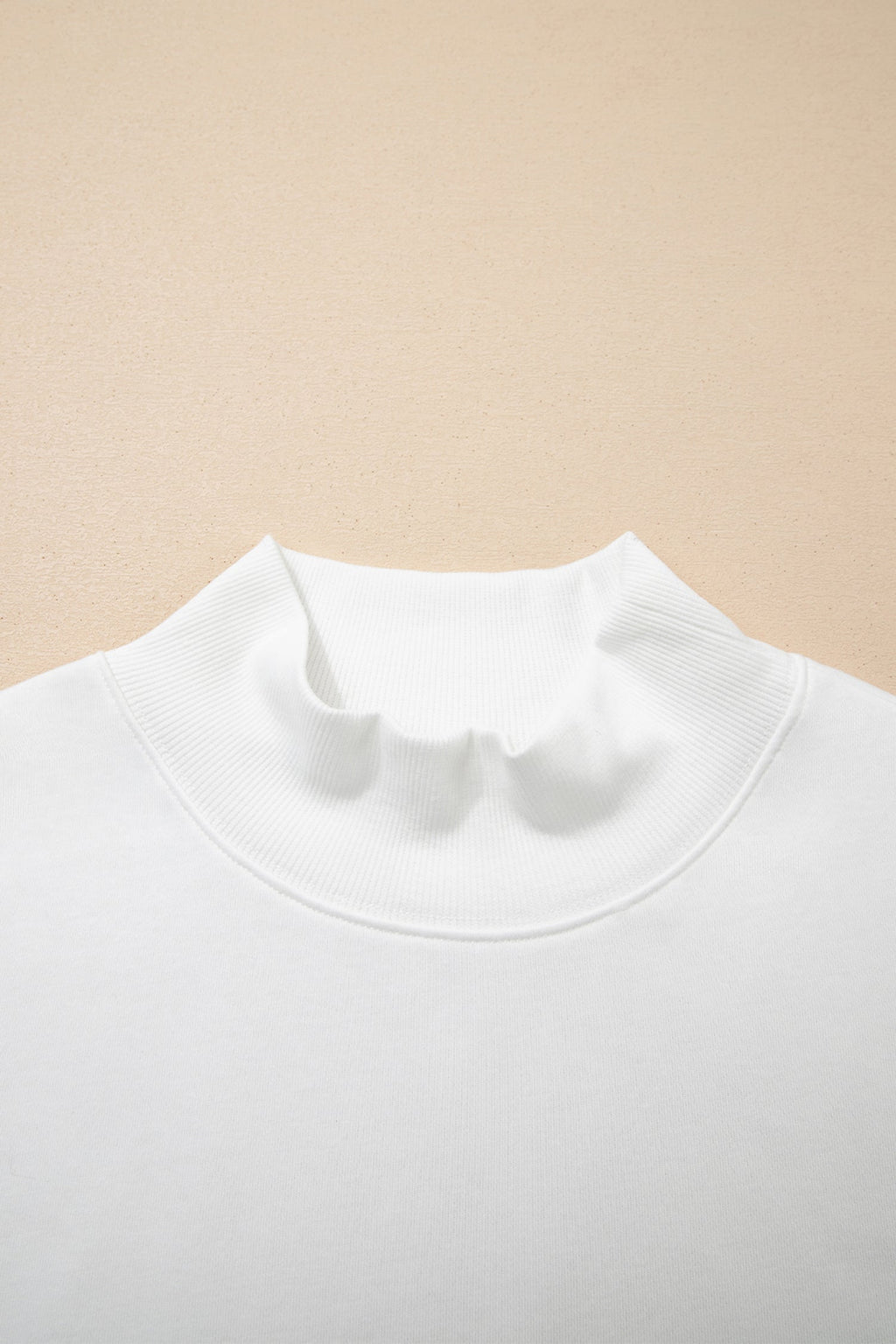 Solid Mock Neck Cap Sleeve Oversized Top