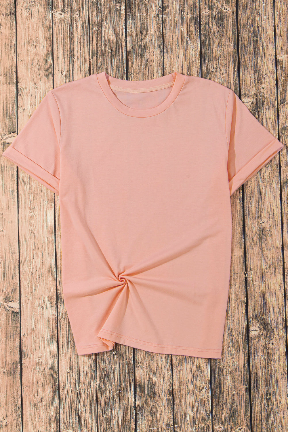 Solid Short Sleeve Crew Neck Tee