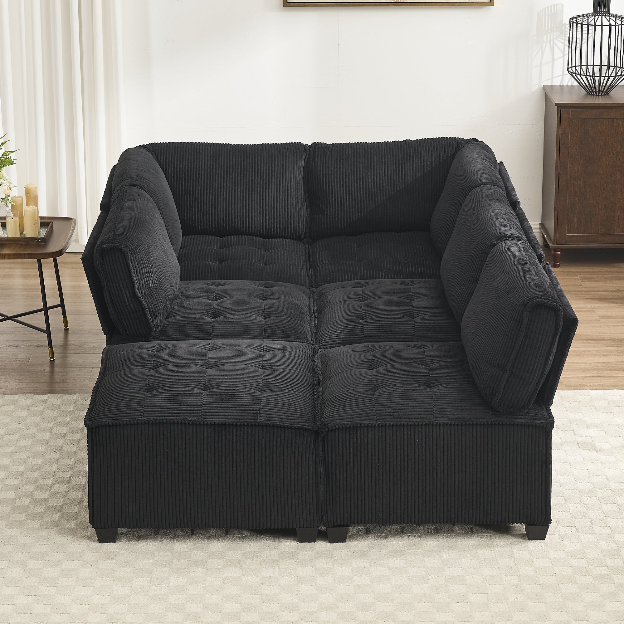 UNITED WE WIN Modular Sectional Sofa U Shaped Modular Couch with Reversible Chaise Modular Sofa Sectional Couch,6- Seat Convertible Sofa,Fit for Living Room