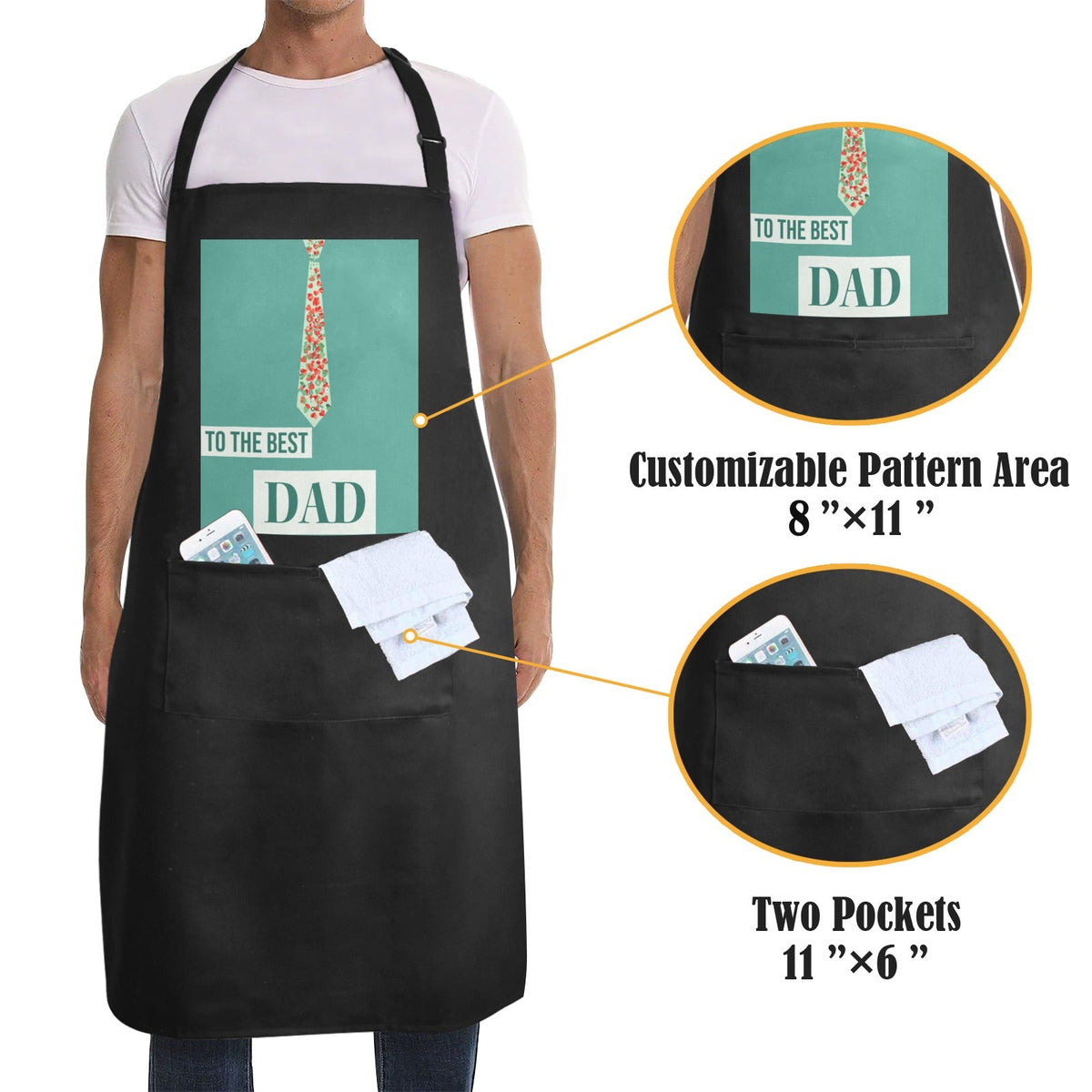 Best Dad Ever Polka Dots Custom Apron for Men (Made in USA)