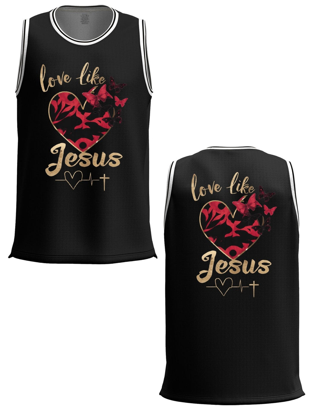 Love Like Jesus Adult Black Basketball Jersey | Ships from USA