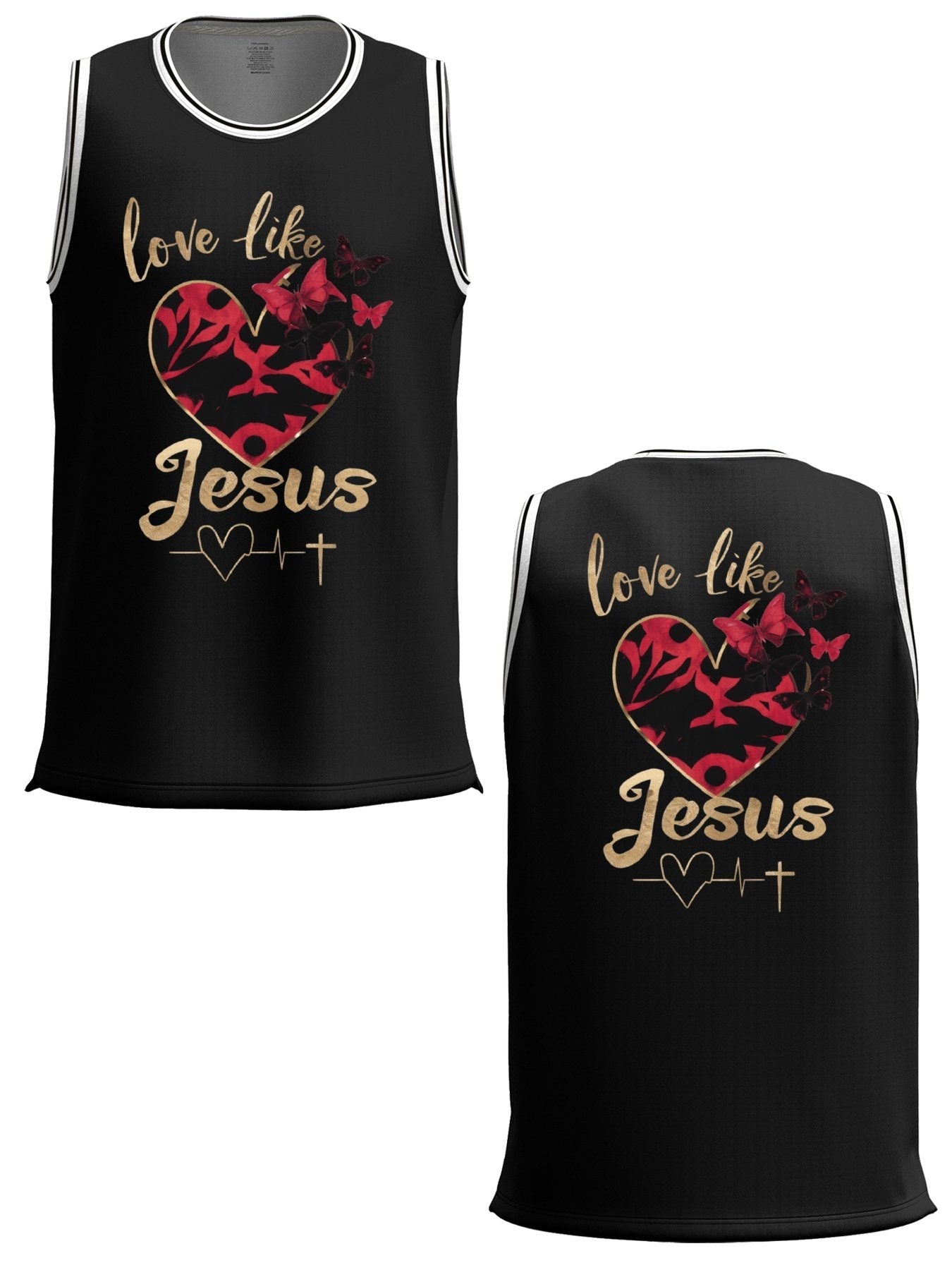Love Like Jesus Adult Black Basketball Jersey | Ships from USA