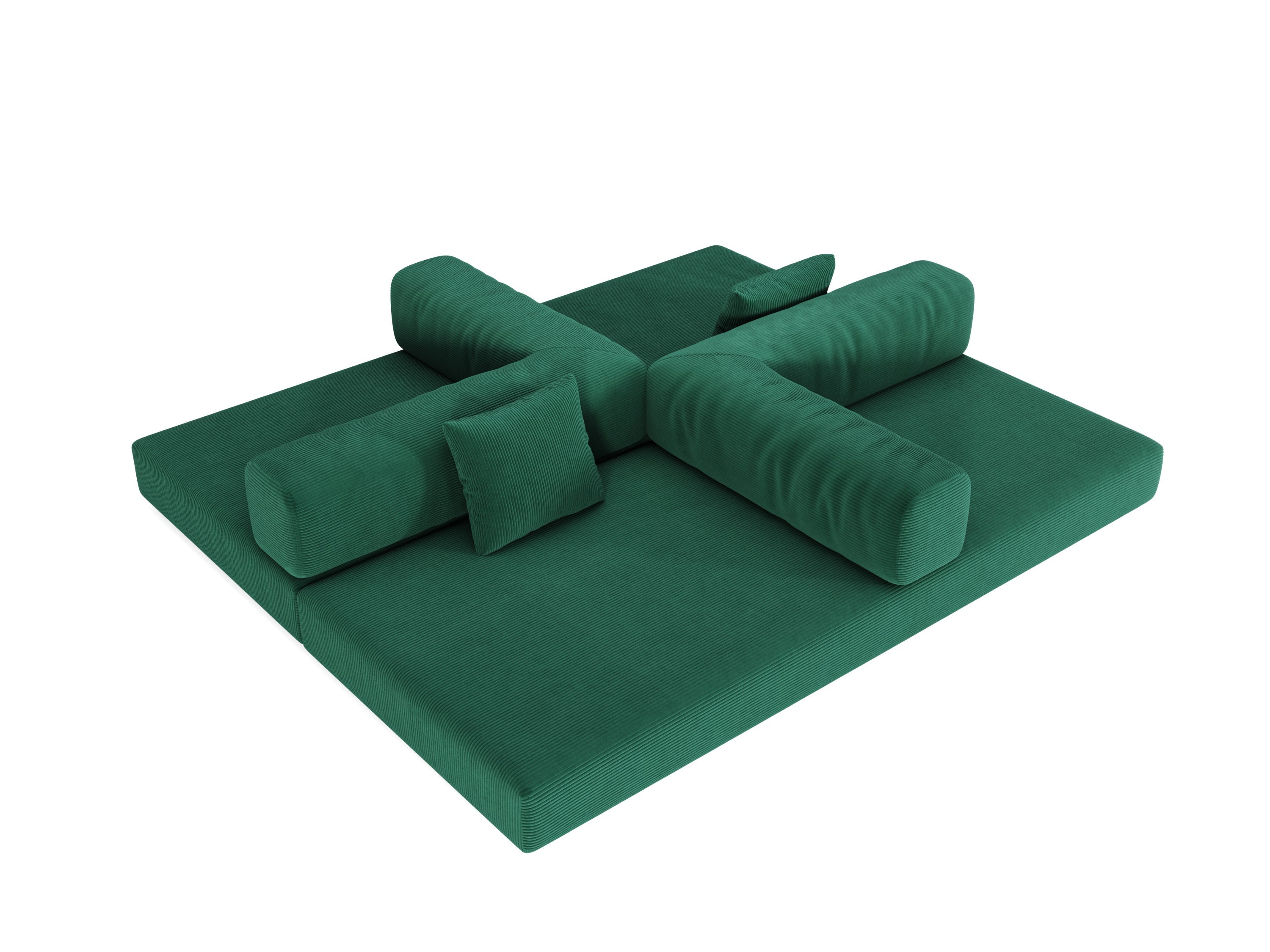 78.8inch  Modular Sectional Sofa, Convertible Pudding Block Sofa, Floor Standing Sofa Bed Arm Comfort Sofa Bed, Compression Sofa for Living Room and Bedroom -  (Green)