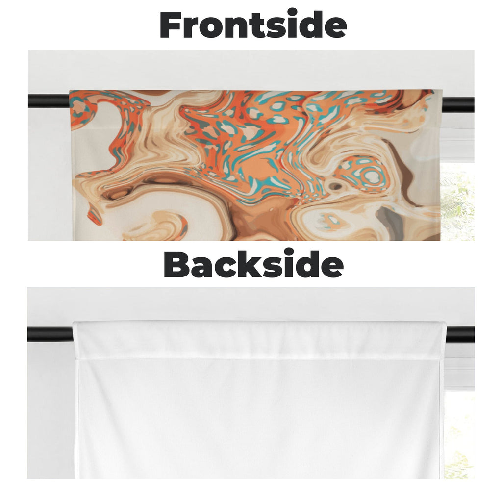 Orange Marble 2-piece Set of Window Curtains - 28" x 40" (Made in USA)