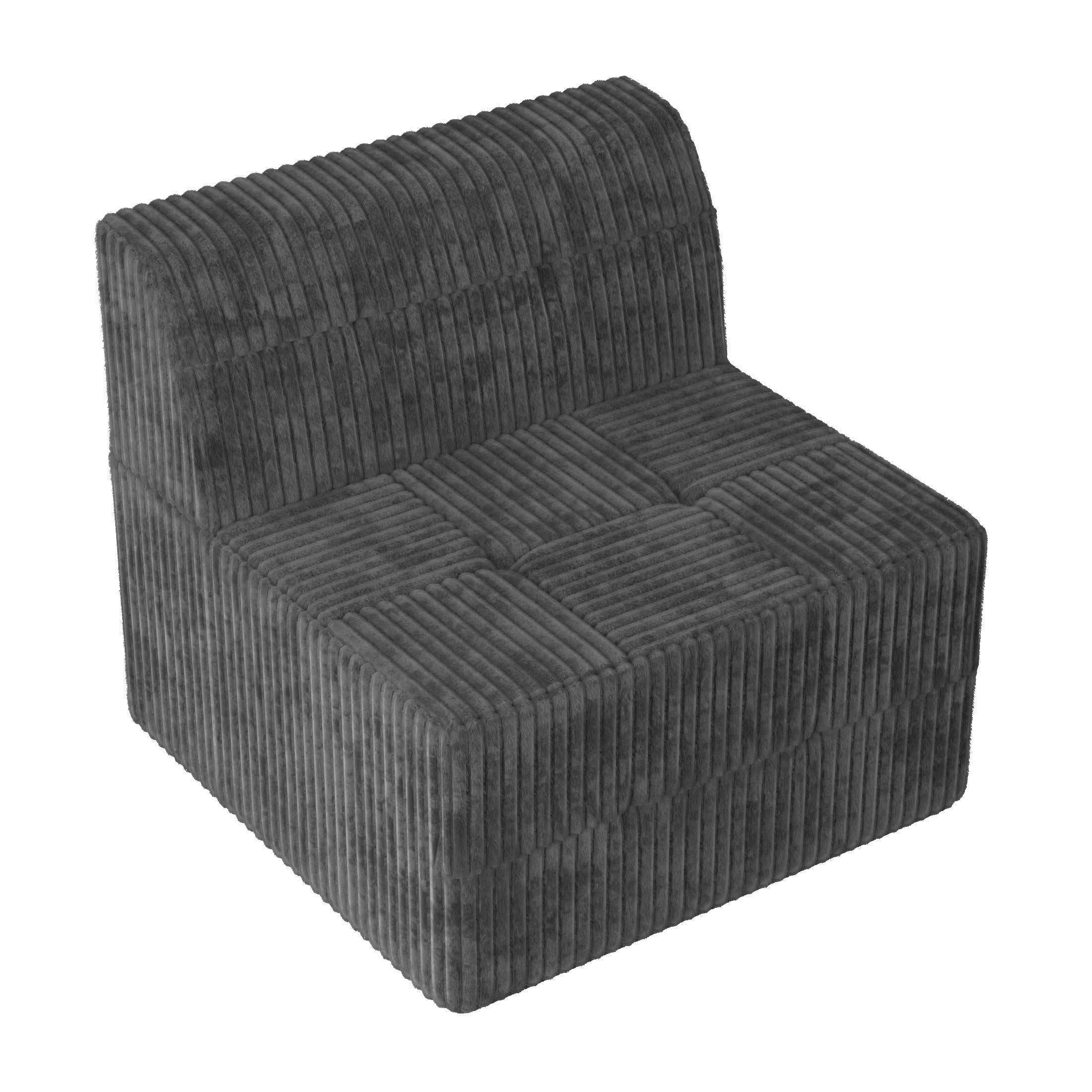 U shape Modular Sectional Sofa,DIY Compressed Sectional Sofa Modern Minimalist Style Corduroy Couch, Sleeper Sofa for Living Room, Bedroom, Comfy Compressed Sofa Couch Space-GREY