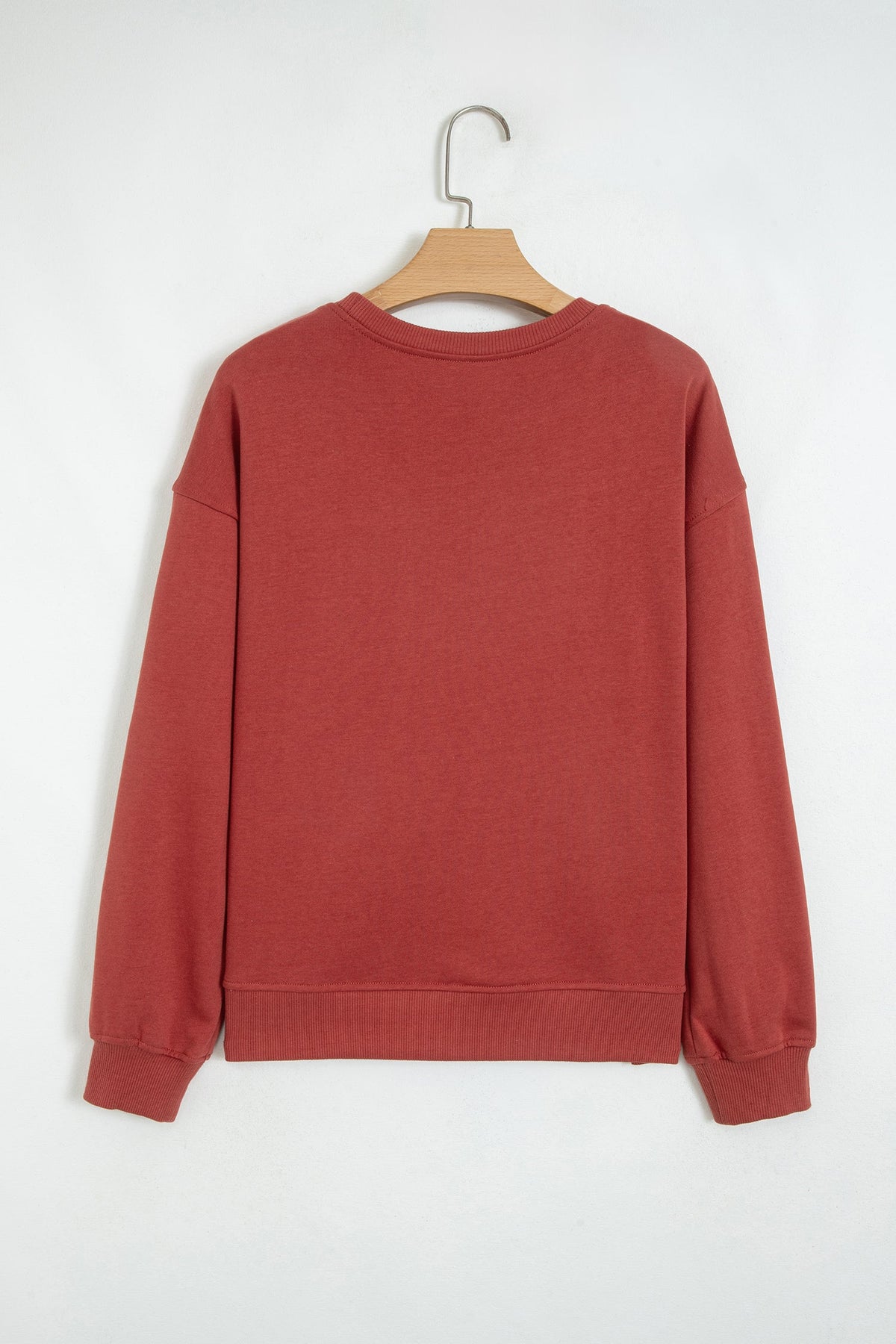 Checker Side Stripe Trim Drop Shoulder Sweatshirt
