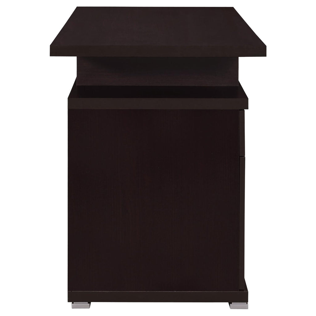 Cappuccino 2-Drawer Reversible Office Desk
