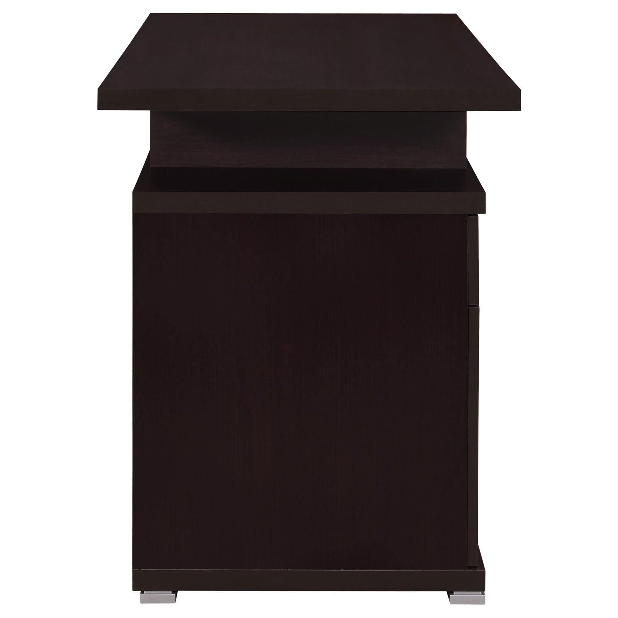 Cappuccino 2-Drawer Reversible Office Desk