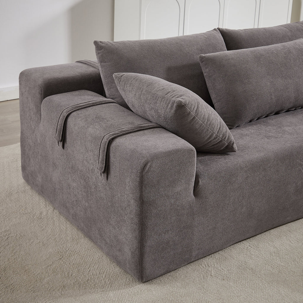 Modern Chenille Upholstered Sectional Sofa Couch Set,Modular 108' L Shaped Sectional Living Room Sofa Set With 6 Pillows,Free Combination Sofa Couch for Living Room,Bedroom(Right Chaise)W834P240002