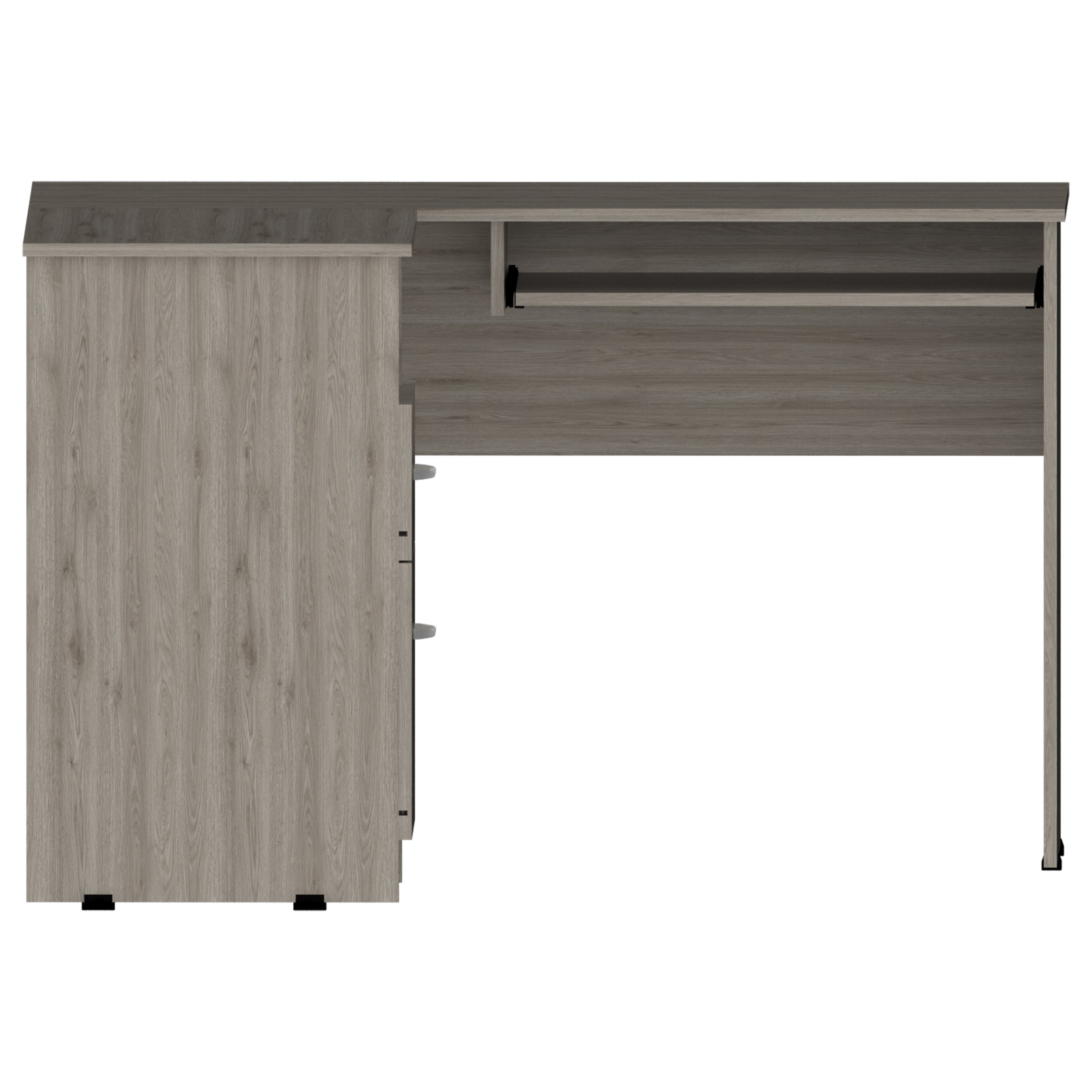 Raleigh L-Shaped Desk, Two Drawers, One Shelf, CPU Storage