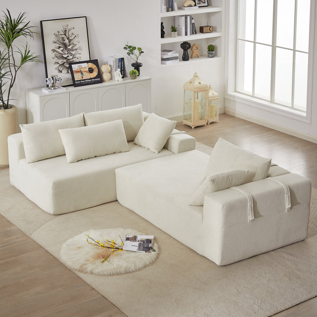 Modern Chenille Upholstered Sectional Sofa Couch Set,Modular 108' L Shaped Sectional Living Room Sofa Set With 6 Pillows,Free Combination Sofa Couch for Living Room,Bedroom
