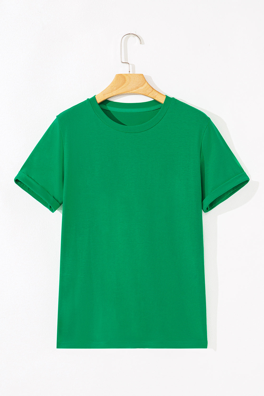 Solid Short Sleeve Crew Neck Tee