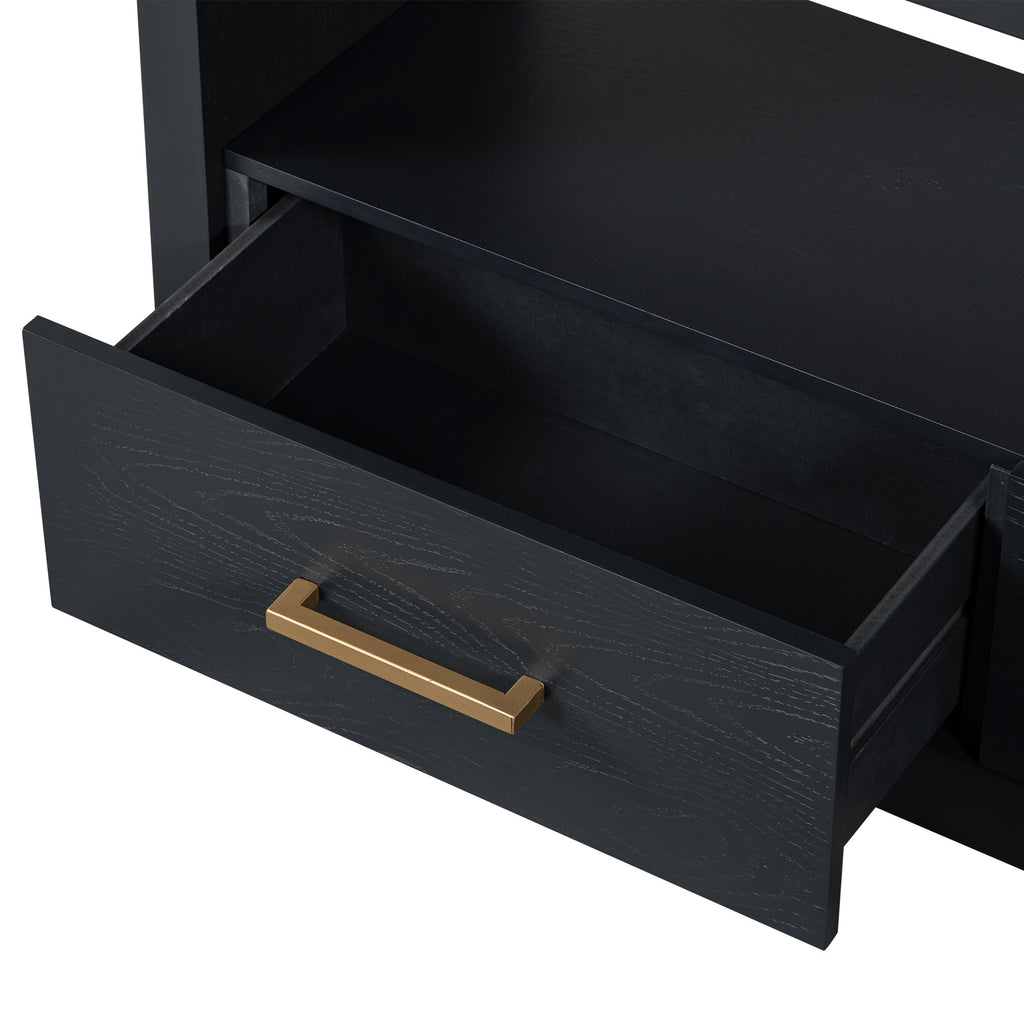 Mirod Stylish TV Stand with Ample Storage,Classic Design with Three Drawers and Spacious Surface,Minimalist Metal Handles,Versatile as TV Console or Side Cabinet